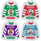 4E's Novelty Christmas Poop Mint Candy – Funny Stocking Stuffers in Ugly Sweater Tins (4 Pack)