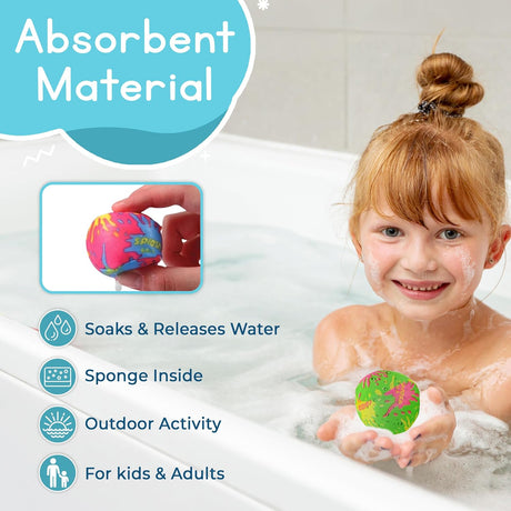 4E's Novelty Quick Fill Magnetic Reusable Water Balloons - 24 Pack for Endless Summer Fun