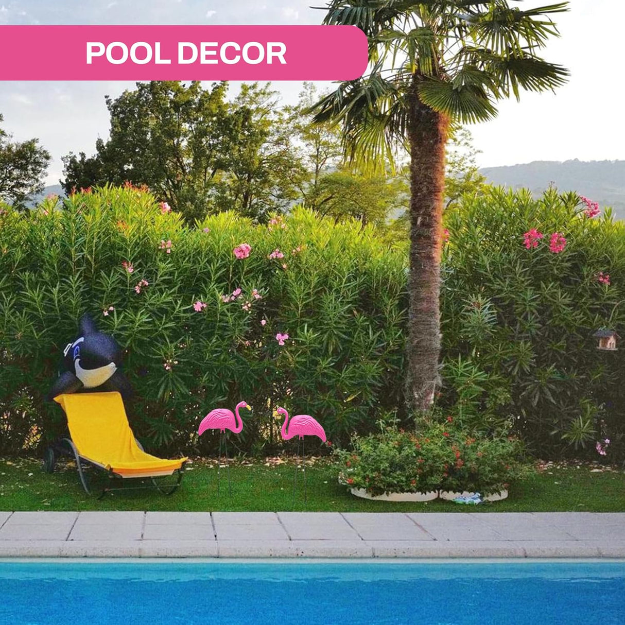 4E's Novelty Vibrant Pink Flamingo Yard Decorations – Set of 2 Lawn Ornaments for Tropical Flair