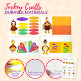 PRANK PANTRY Turkey Craft Kit, 4 Pcs Thanksgiving Crafts Kits for Kids, Thankful Turkey Activity