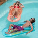 4E's Novelty 2 Pack Pool Lounger with Cup Holder - Inflatable Floats for Adults for Summer Party Favors