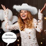 4E's Novelty Felt Cowgirl Hat w/ Heart Glasses – Western Party Accessory for Adults