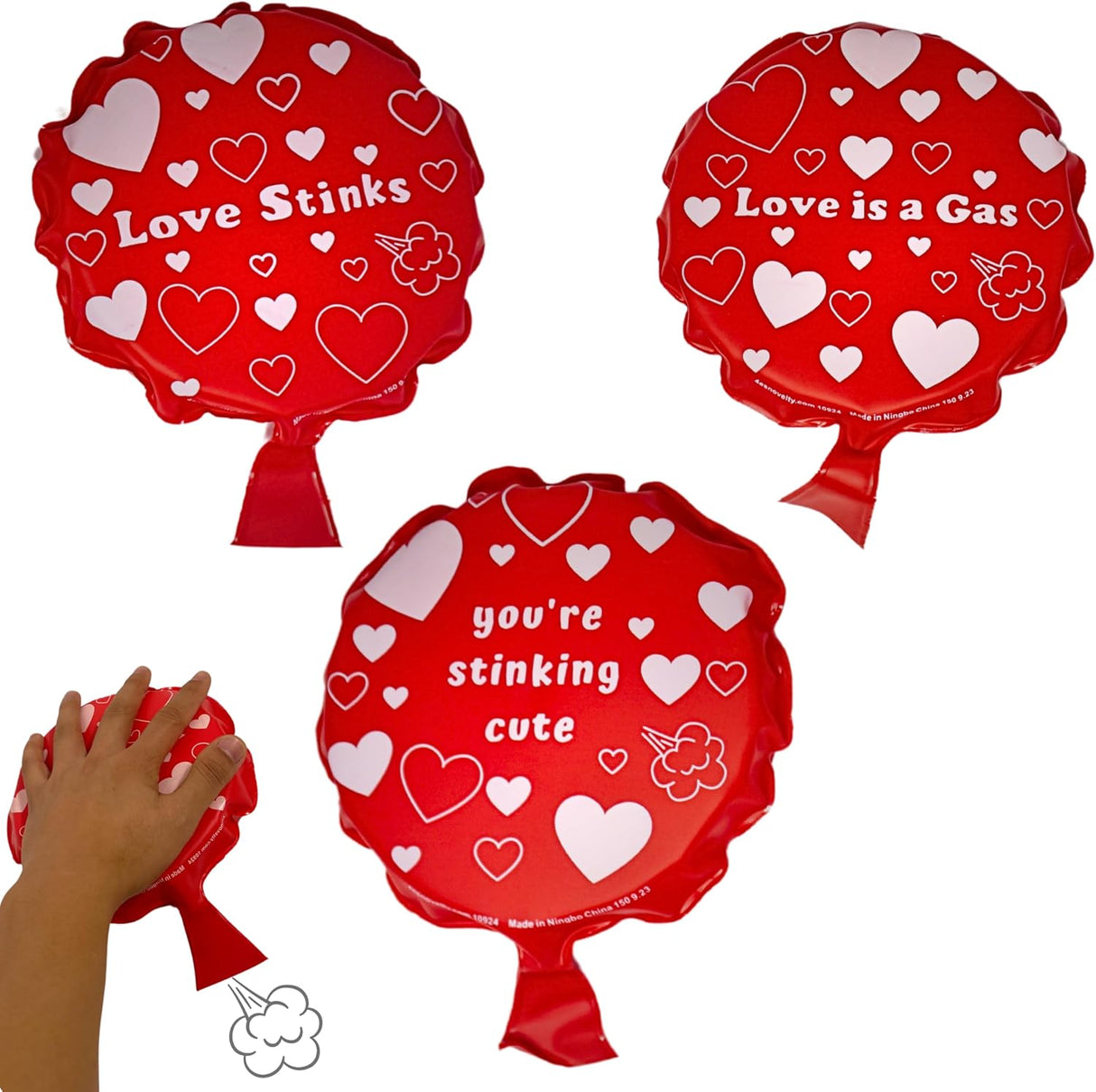 Valentine Whoopee Cushion 6 Pack – Funny Self-Inflating Gag Gift