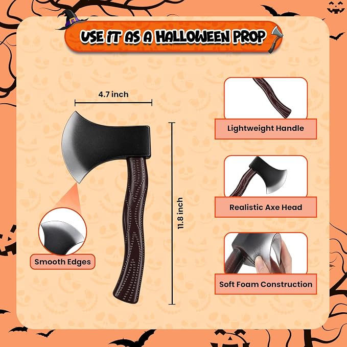 4E's Novelty Soft and Durable Foam Axe Prop Lumberjack Hatchet Toy