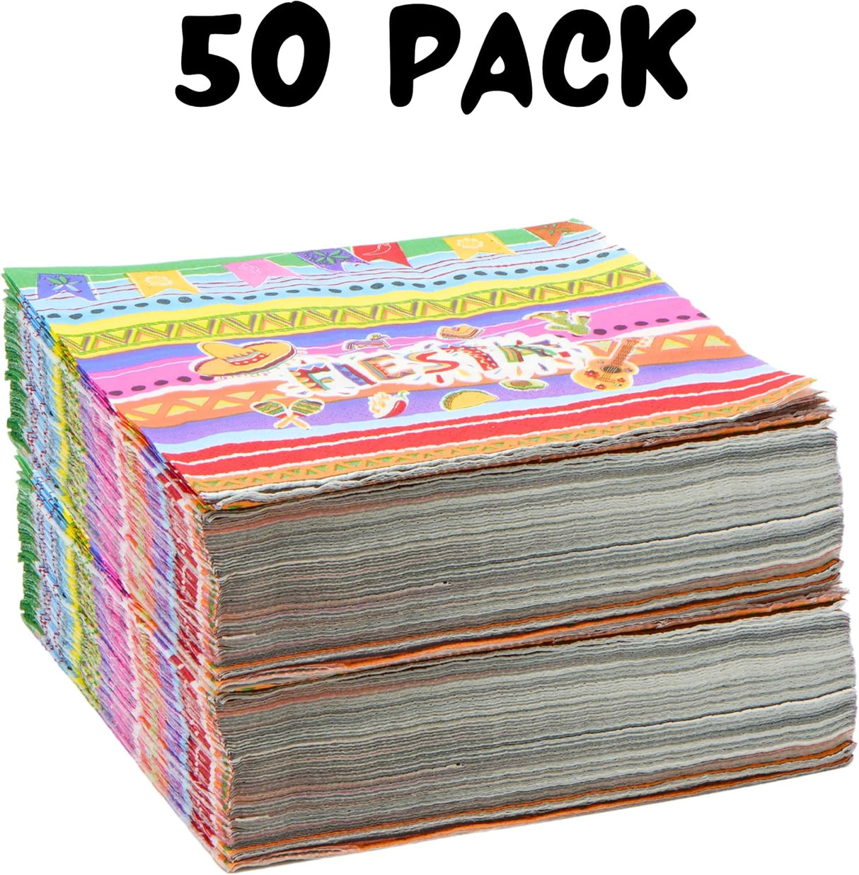 4E's Novelty 50 Pack Cinco De Mayo Fiesta Napkins – Perfect Party Decorations & Supplies