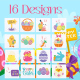 4E's Novelty Easter Temporary Tattoos 144 Pack Pre-Cut – Non-Toxic Easter Basket Stuffers, Egg Fillers, Kids Party Favors, Goodie Bag Stickers