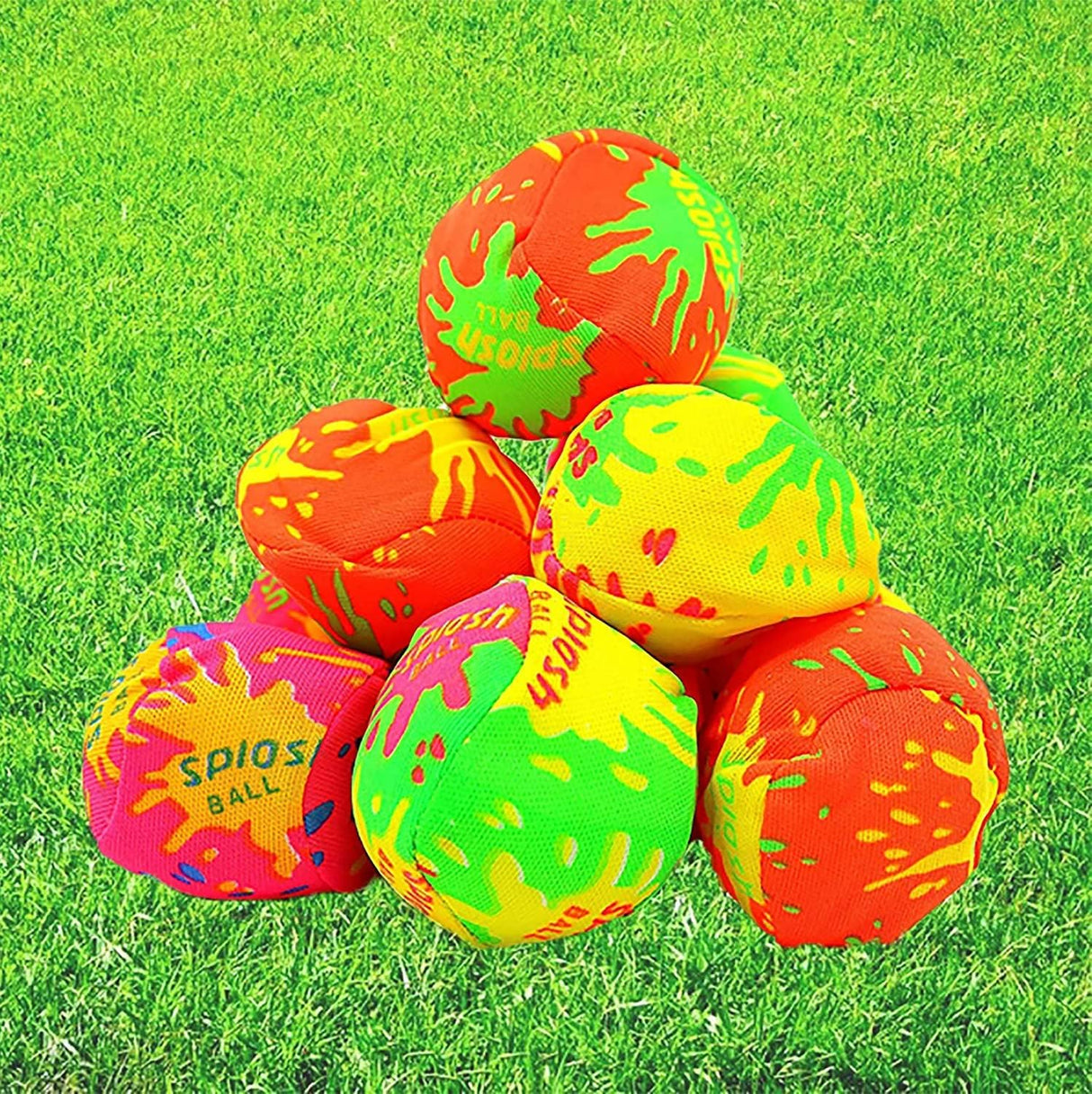 4E's Novelty 12 Pack Water Bomb Splash Balls – 2" Sponge Balls for Pool Party Kids