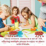 4E's 144 Mini Apple Erasers Bulk – Back to School Student Gifts
