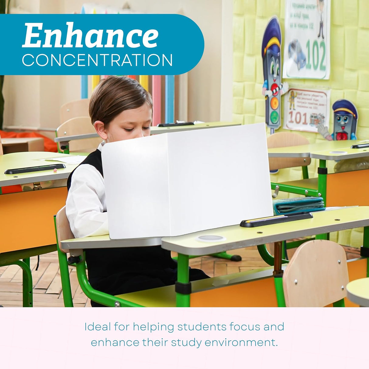 4E's Novelty Plastic Desk Dividers for Students 20 Pack