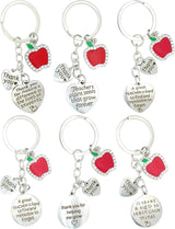 4E's Novelty Teacher Appreciation Keychains – 6 Pack Gift Bulk Set