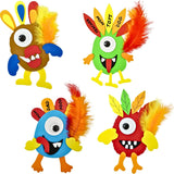 4E's Novelty 12-Pack Monster Turkey Crafts for Kids – Fun Thanksgiving Activity Kit for Ages 4-12