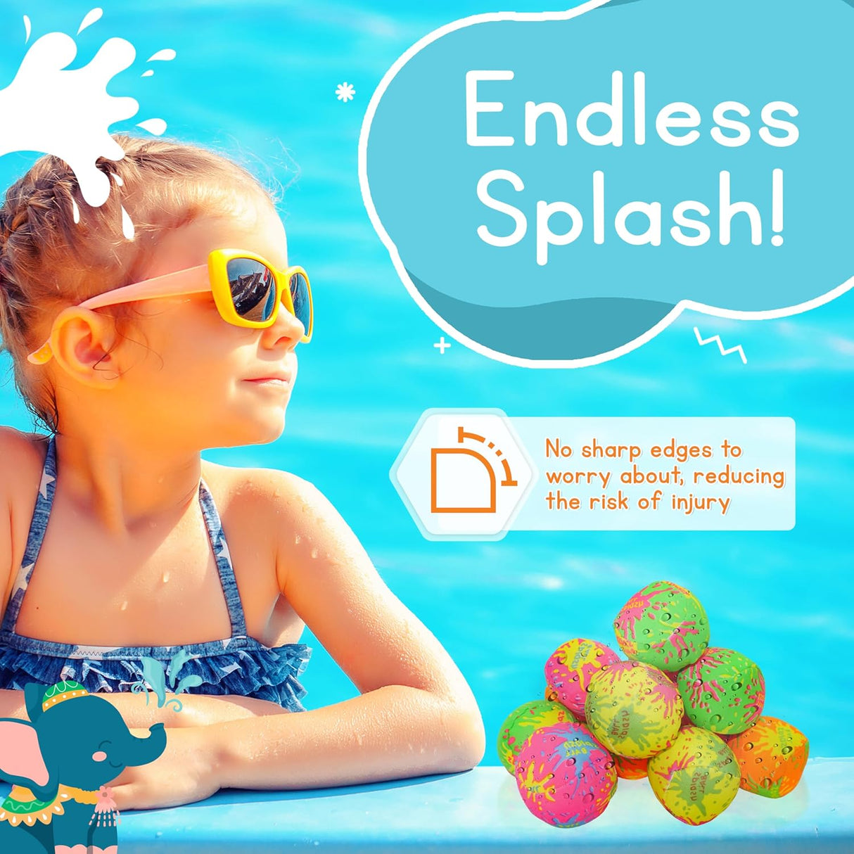 4E's Novelty Quick Fill Magnetic Reusable Water Balloons - 24 Pack for Endless Summer Fun
