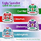 4E's Novelty Christmas Poop Mint Candy – Funny Stocking Stuffers in Ugly Sweater Tins (4 Pack)