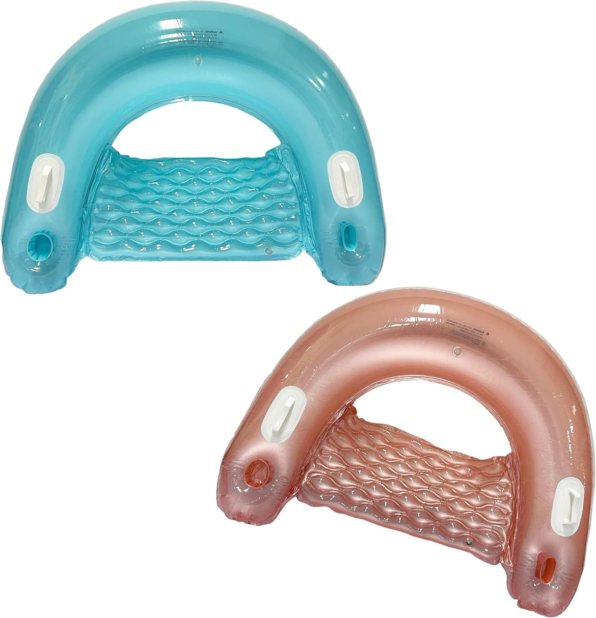 4E's Novlety 2 Pack Inflatable Pool Chair Float with Drink & Phone Holder – Ultimate Relaxation for Adults