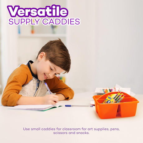 4E’s Novelty Classroom Caddy Set of 6, Plastic Caddies for Lectureroom , Caddy Organizer with Handle