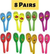4E's Novelty 16 Pcs Wooden Mini Maracas – Vibrant Party Favors for Kids & Adults, Perfect for Any Celebration