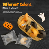 4E's Novelty Halloween Fortune Cookies Bulk - 50 Individually Wrapped Vanilla Cookie