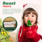 4E's Novelty Christmas Lollipops - 12 Pack Santa, Snowman, Reindeer & Tree Suckers