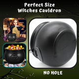 4E's Novelty Black Plastic Cauldrons Bulk - 12 Mini & 1 Large 7.4" Perfect Halloween Black Cauldron