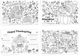 4E's Novelty 12 Pack Thanksgiving Placemat Activity for Kids & Adults - Perfect Disposable Paper Placemats 11x17, Fall Turkey Table Decor & Crafts