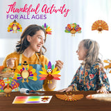 PRANK PANTRY Turkey Craft Kit, 4 Pcs Thanksgiving Crafts Kits for Kids, Thankful Turkey Activity