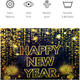 4E's Novelty 72"x44" Happy New Year Banner 2025 - Indoor/Outdoor NYE Backdrop for Party Decorations