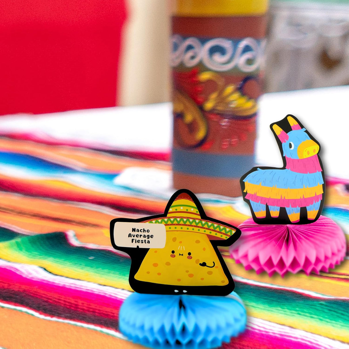 4E's Novelty 5 Pack Cinco de Mayo Honeycomb Centerpiece – Fiesta Party Decorations for Taco Tuesday, Birthdays & Mexican Theme Events