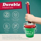 4E's Sharp & Dull Pencil Buckets Set – Metal Classroom Organizer
