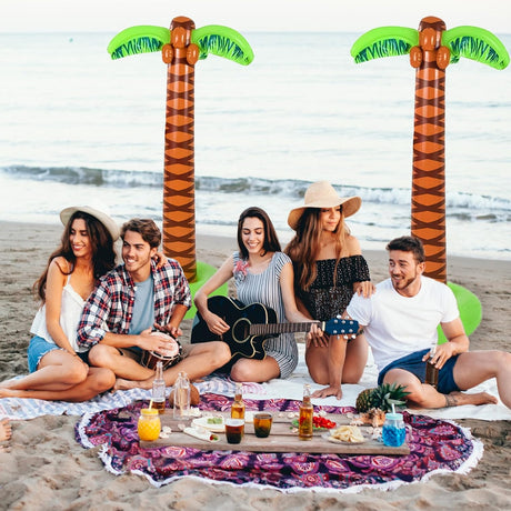 4E's Novelty Giant 66" Inflatable Palm Trees – 4 Pack Luau Decor
