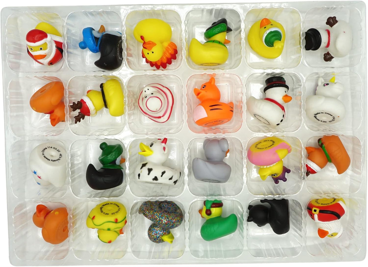 4E's Novelty Christmas Advent Calendar 2024 – 24 Christmas Rubber Ducks for a Fun Countdown!