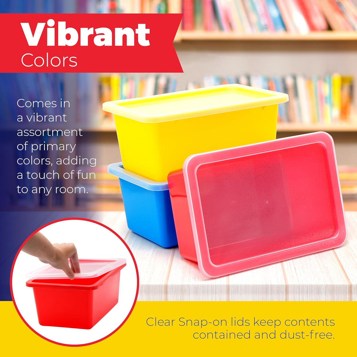 Storage Bins - Stackable Storage Bins, Plastic Storage, Bins Storage Containers, 3 pcs per pack - Cubby Storage Organizers, Classroom Organization