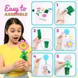 4E's Novelty DIY Foam Flower Pot Craft Kit – 12 Pack Spring Gifts
