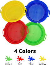 4E's Novelty 4 Pack Sand Sifter – 8.75" Sandbox Toys for Kids, Durable Beach Rock Strainers