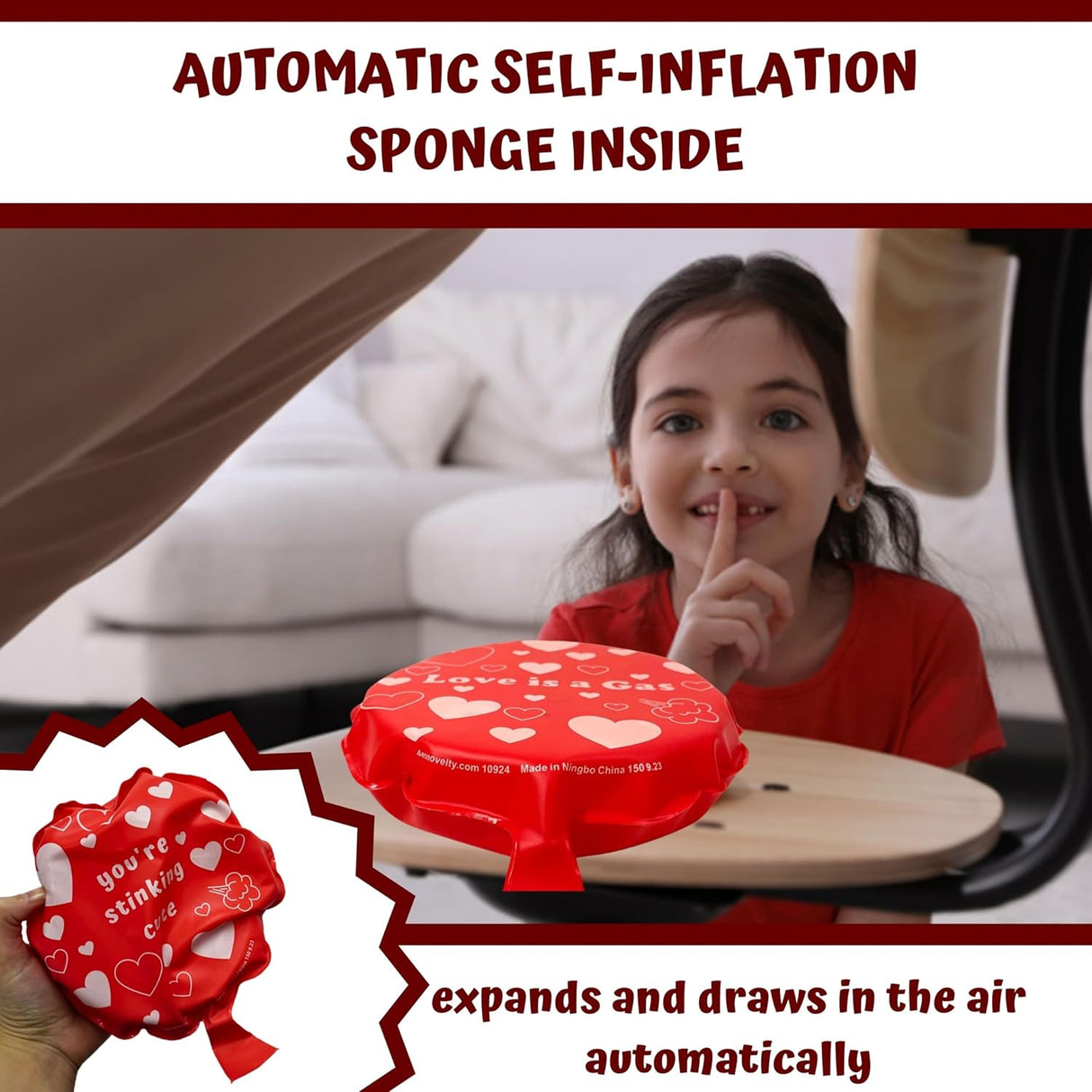 Valentine Whoopee Cushion 6 Pack – Funny Self-Inflating Gag Gift