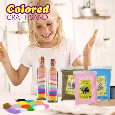 4e’s Novelty Colored Craft Sand – 15 Vibrant Colors, 12 lbs Bulk – Non-Toxic, Fine Grain – Great for Sand Art, Diy Crafts, Wedding Decor, Kids Projects, Sensory Play