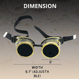 4E's Novelty Steampunk Goggles for Men & Women – Gothic Accessories for Cosplay & Halloween