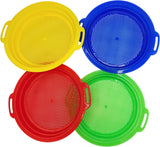 4E's Novelty 4 Pack Sand Sifter – 8.75" Sandbox Toys for Kids, Durable Beach Rock Strainers