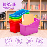 File Bins: Plastic Storage Bin, File Organizer, Classroom Organization Storage Basket, Desk with Storage, Desktop Organizer, 6 pcs Foldable Desk File Folder
