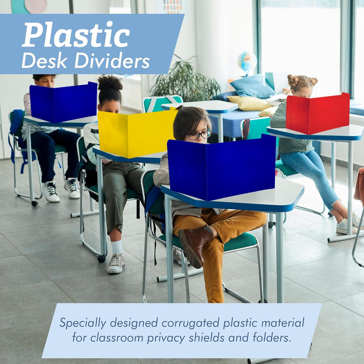 4E's Novelty Plastic Desk Dividers for Students - Pack of 20