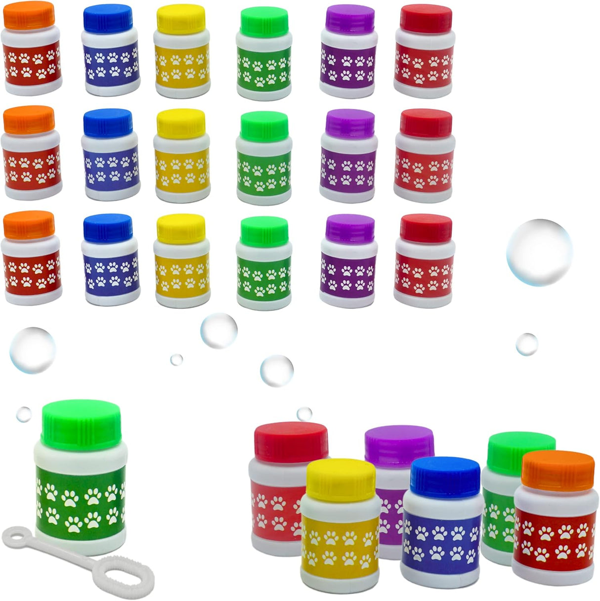 4E's Novelty Paw Print Bubbles for Kids – Non-Toxic Edible Dog Bubbles, Party Favors (Bulk)
