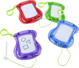 4E’s Novelty Mini Drawing Board for Kids 12 Pack, Erasable Doodle Writing Pad Keychain Backpack Clip for Boys Girls