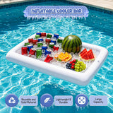 4E's Novelty Inflatable Ice Serving Buffet Bar Pack of 2, White PVC Floating Cooler Tray