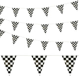 4E’s Novelty 100 Ft Checkered Flag Banner Racing Party Decorations with 48 Large Pennants for Birthdays