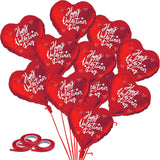 4E's Novelty 30-Pack 18” Heart Balloons – Bulk Red Foil Balloons for Valentine’s & Event Decor
