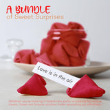 4E’s Novelty Valentine Fortune Cookies 50 Pack, Individually Wrapped Strawberry Cookies with Valentine Messages