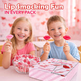 4E's Novelty 24 Pack Lip Lollipops, Individually Wrapped Yummy Lips Lollipop Bulk
