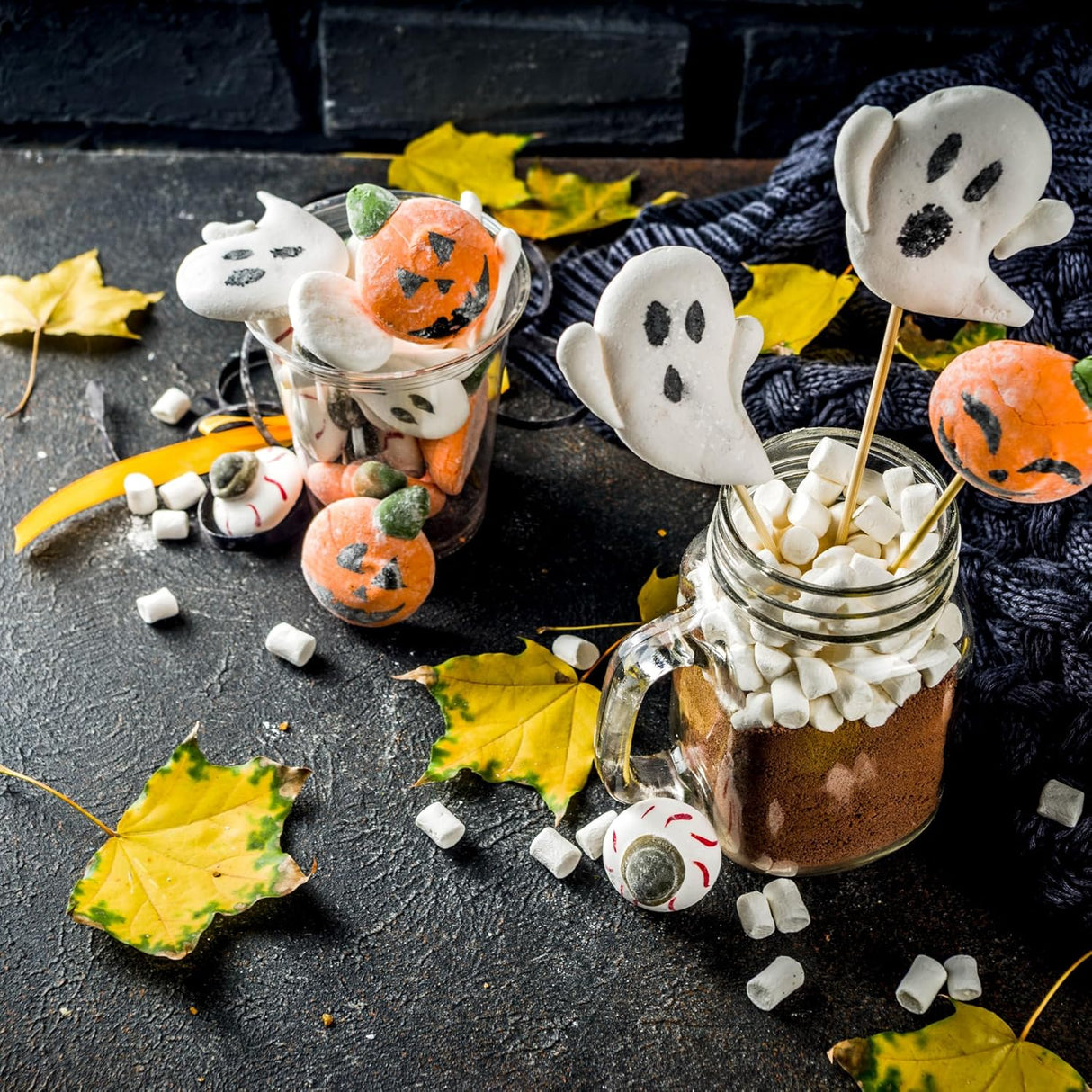 4E's Novelty 24 Pack Mini Marshmallows Indvidually Wrapped, Spook Poofs, Vanilla Flavor - Halloweens Candy Individually Wrapped for Kids in Bulk