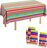 4E's Novelty Fiesta Plastic Tablecloths – 4 Pack 54x108 | Cinco de Mayo & Taco Party Decor