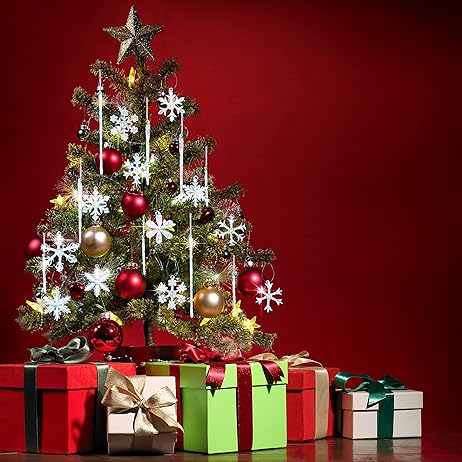 4E's Novelty Large Glass Icicle Ornaments for Christmas Tree 7", 5.5", 3.5" (Set of 24) - Clear Glass Christmas Tree Ornaments for Christmas Decor
