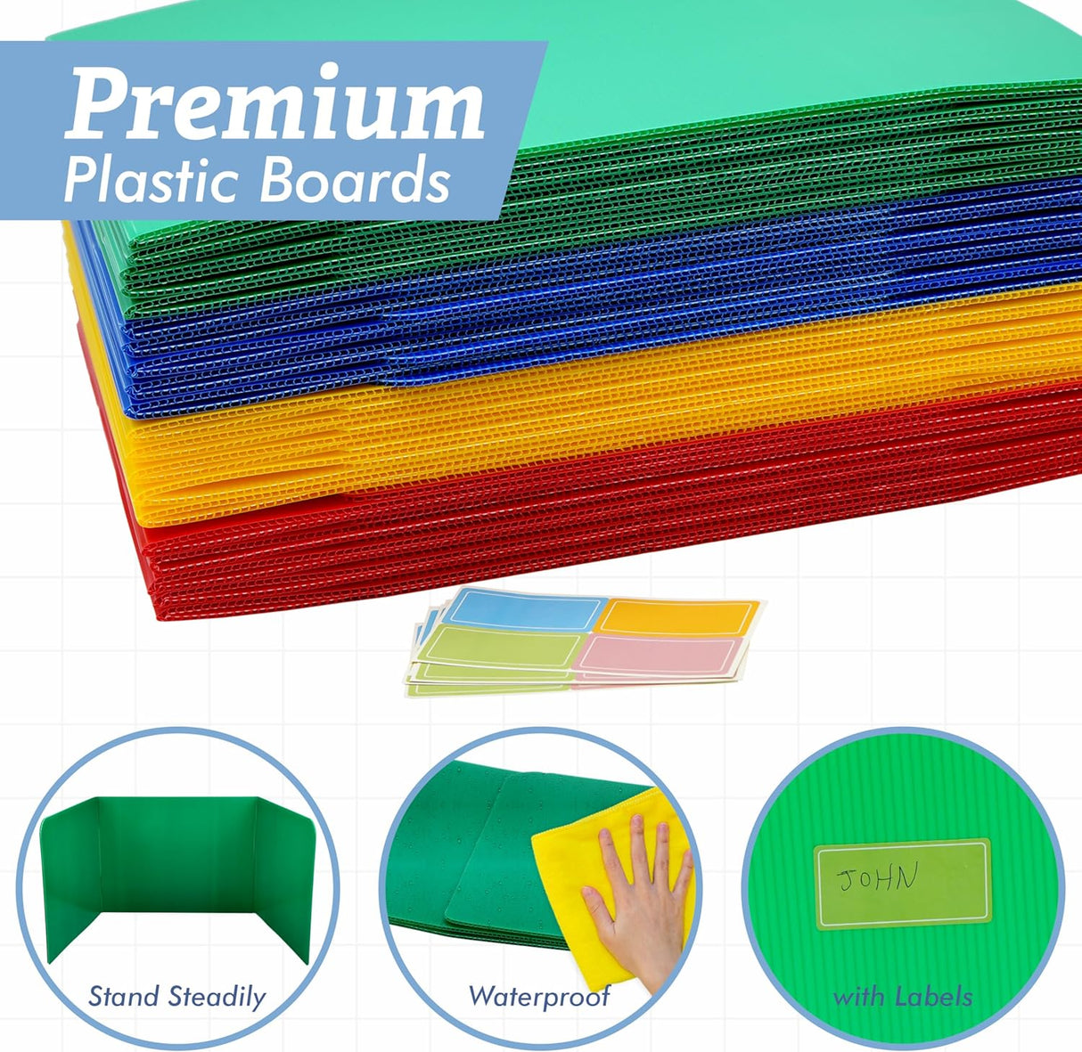 4E's Novelty Plastic Desk Dividers for Students - Pack of 20
